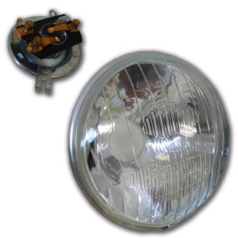 Optique rond pour 2CV ancien modèle sans veilleuse vendu avec support d'ampoule