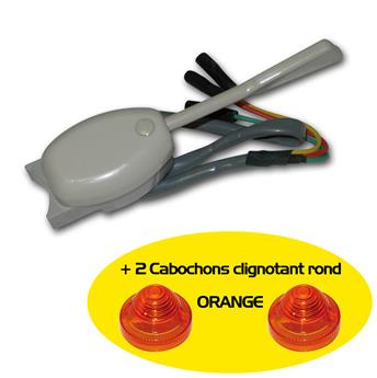 Comodo clignotant Gris + 2 cabochons orange