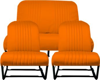 Lot (2 sièges AV Sym complets + Banquette AR complète) Skaï Orange